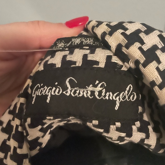 Vintage Houndstooth Black & White Giorgio Sant Angelo Blazer Size 8 - Picture 5 of 8